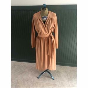 Jonathan Logan VINTAGE 70s Peach Wrap Dress